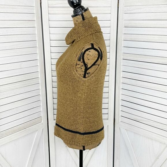 Jones New York Sleeveless Nylon Knit Turtleneck Sweater Tan Medium - Picture 2 of 12
